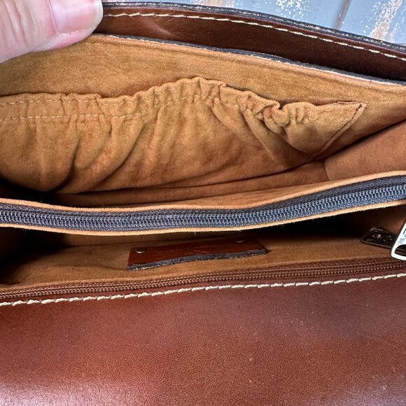 Patricia Nash Bianco Map Leather Wristlet Crossbody Riot Rust NWT - Picture 13 of 16